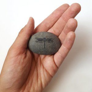 Dragonfly Worry Stone, Palm Stone For Meditation